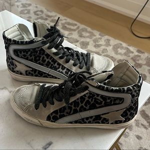 Golden Goose slide high top sneakers in leopard print in size 37